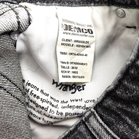 Wrangler Sustainable High Waisted Dark Wash Jeans Size 28 Sample Wide Leg - Picture 9 of 12